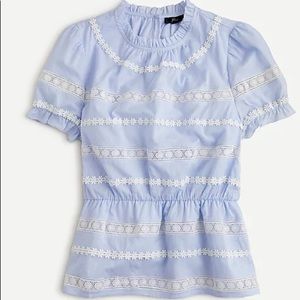 NEW WITH TAGS J. Crew Daisy Chain Peplum Top, Size S